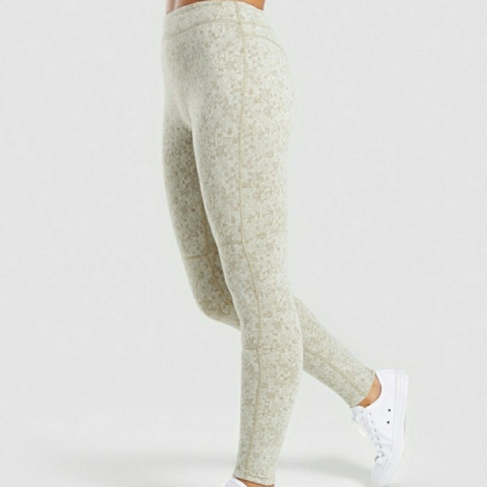 Light Green Gymshark Fleur Texture Legging